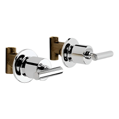 Mezcladora con 2 Llaves Empotrar Individual para Regadera Sol Spacio Satín Helvex