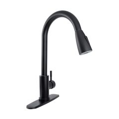 Monomando Ecológico para Fregadero con Nariz Retráctil y Giratoria 360° Negro Mate Dica