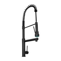 Monomando Profesional para Cocina con Nariz Flexible Negro Mate Urrea