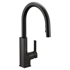 Monomando STo para Cocina con Rociador Extraíble Negro Mate Moen