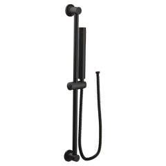 Regadera Manual Sencillo Moen Negro Mate 1 Función con Barra