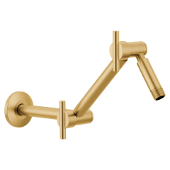 Brazo Regadera Ajustable C/Chapeton 16" Oro Cepillado 