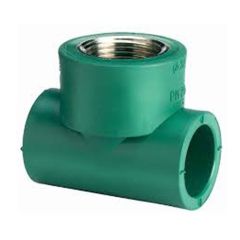 Tee con rosca central hembra de 32 mm x 3/4"