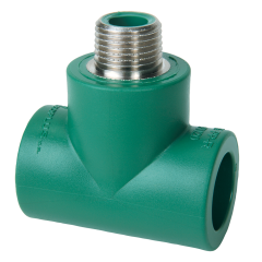 Tee con rosca central macho de 20 mm x 1/2"