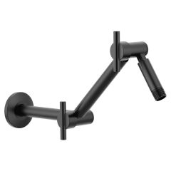 Brazo de regadera giratorio ajustable Negro Mate