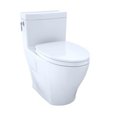 Sanitario Una Pieza Aimes TORNADO FLUSH 4.8 L Altura Universal con Asiento SoftClose Blanco Algodón TOTO