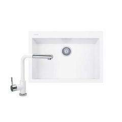 Kit Tarja Singola Grande Blanca + Mezcladora Tevere Blanca Plados
