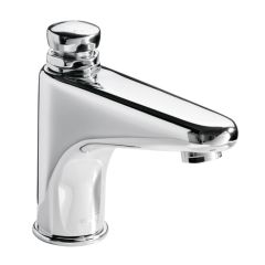 Llave temporizadora para lavabo a piso cromo Helvex