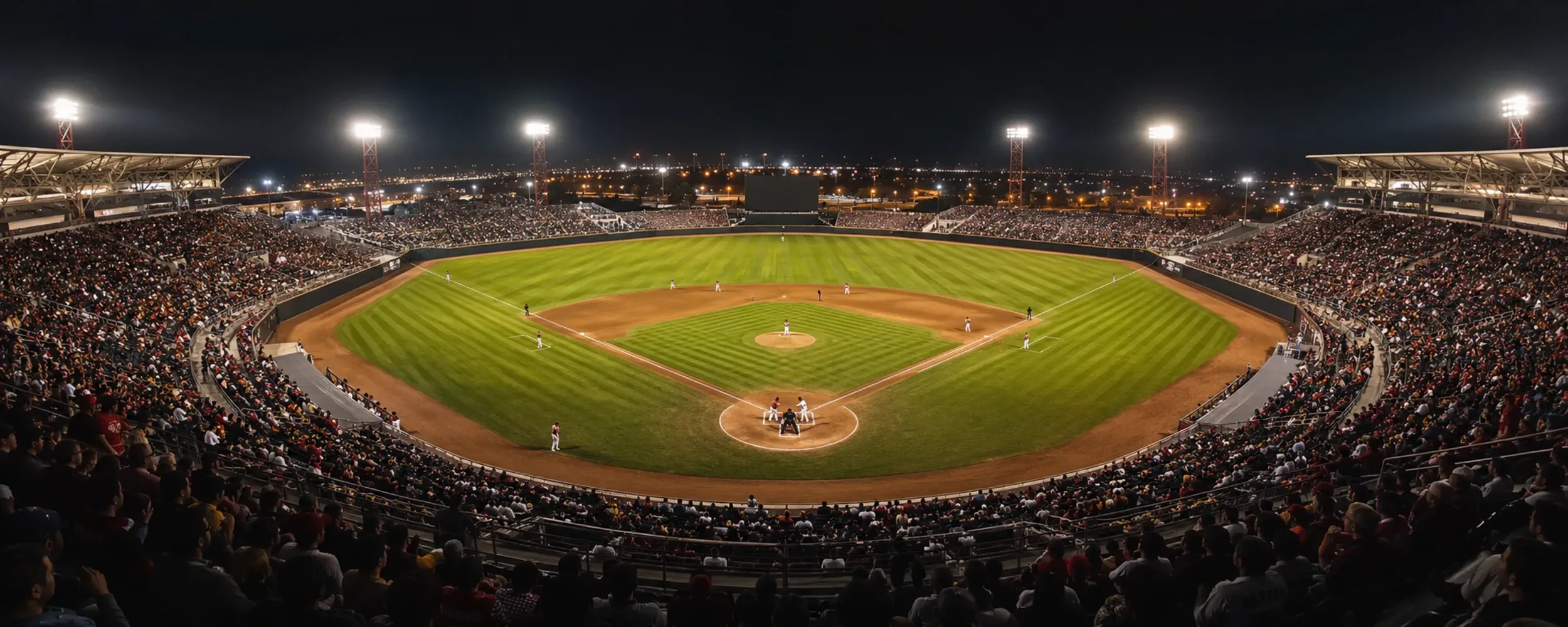 Kuroda Park de noche, hogar de los Algodoneros de Guasave